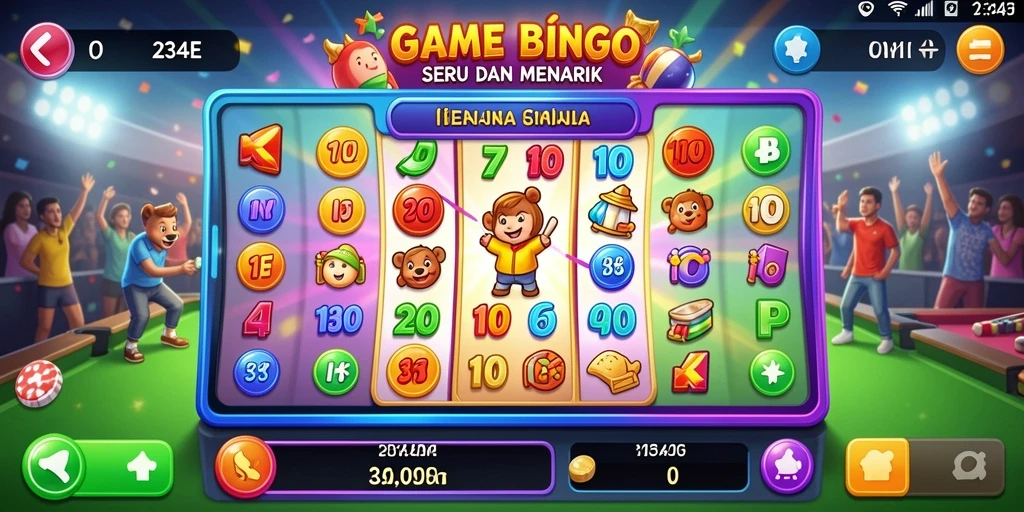 Tampilan gameplay seru di 234E dengan pilihan bingo menarik.