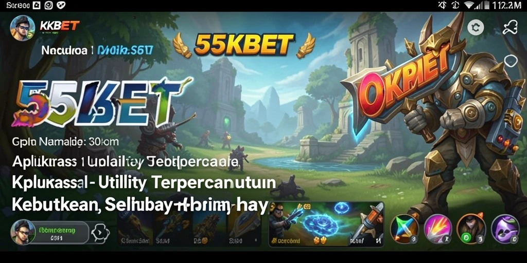 Tampilan aplikasi 55KBET dengan fitur utility yang lengkap.