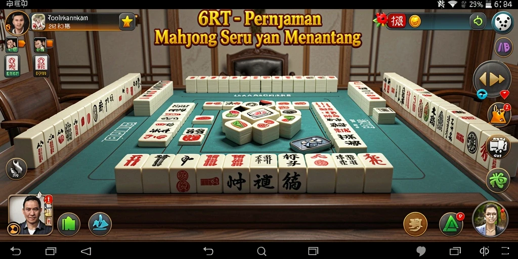 Screenshot gameplay 6RT menampilkan keseruan bermain Mahjong.