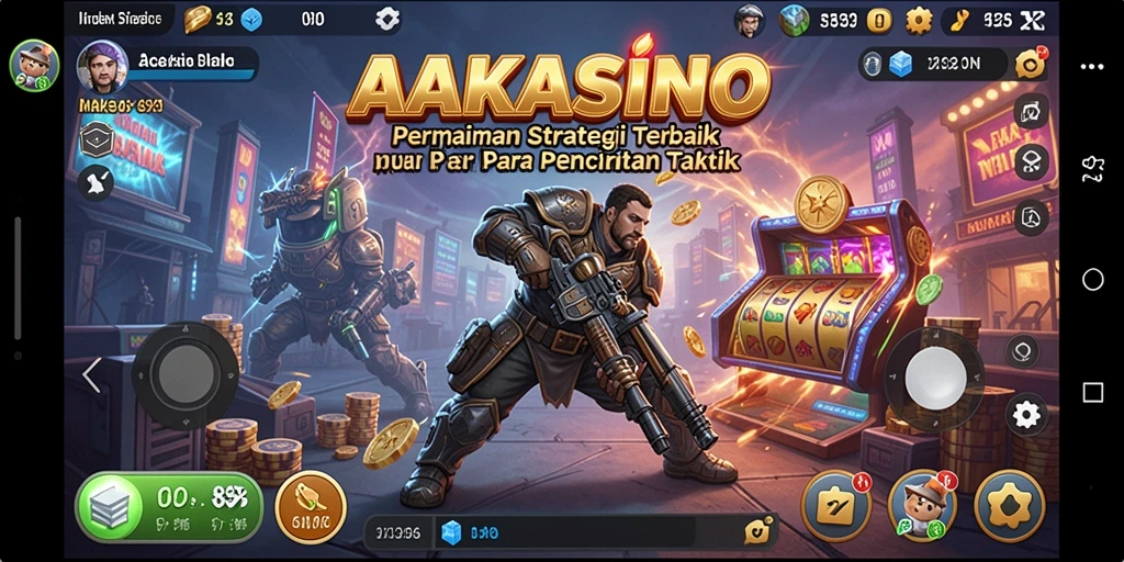 Screenshot gameplay AAKASINO yang menampilkan pertempuran epik dan strategi cerdas.