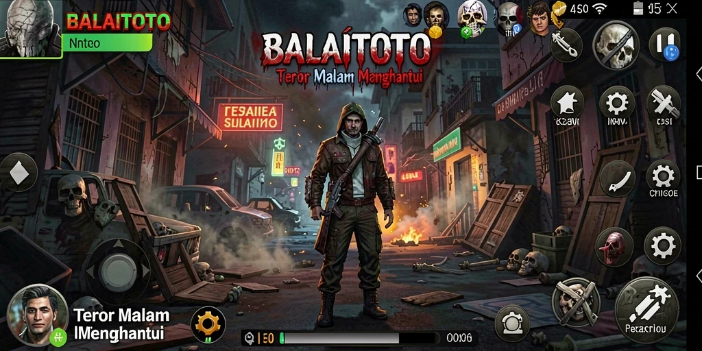 Screenshot gameplay BALAITOTO menampilkan suasana Horror yang mencekam.