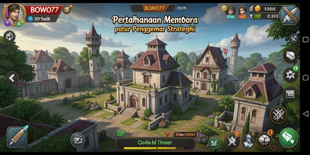 Gameplay seru BOWO77 dalam pertahanan menara.