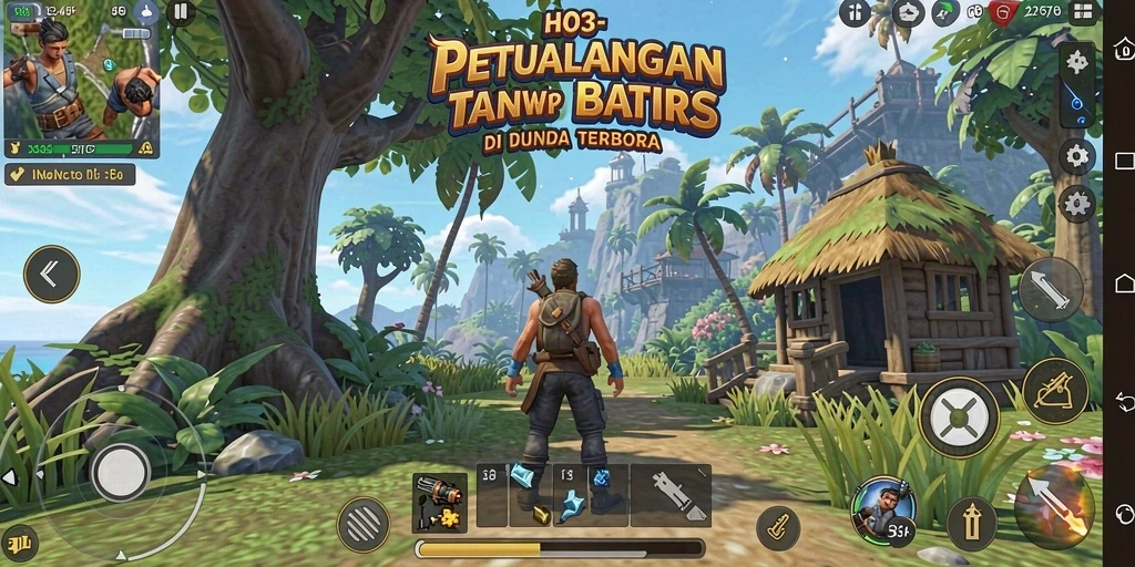 Tangkapan layar permainan H03 menampilkan berbagai lokasi indah di dunia terbuka.