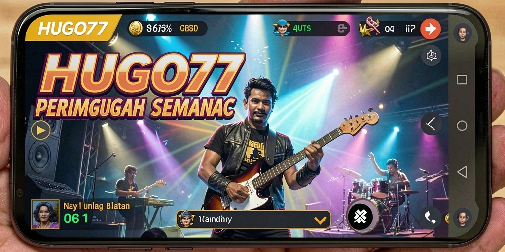 Screenshot HUGO77 menampilkan gameplay musik yang seru dan interaktif.