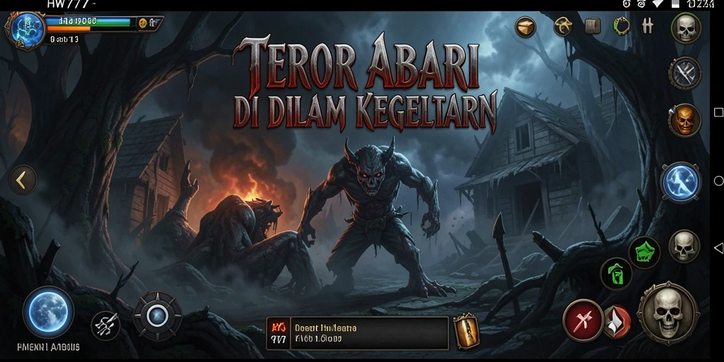 Tampilan gameplay menegangkan dari HW777 dengan suasana Horror yang mencekam.