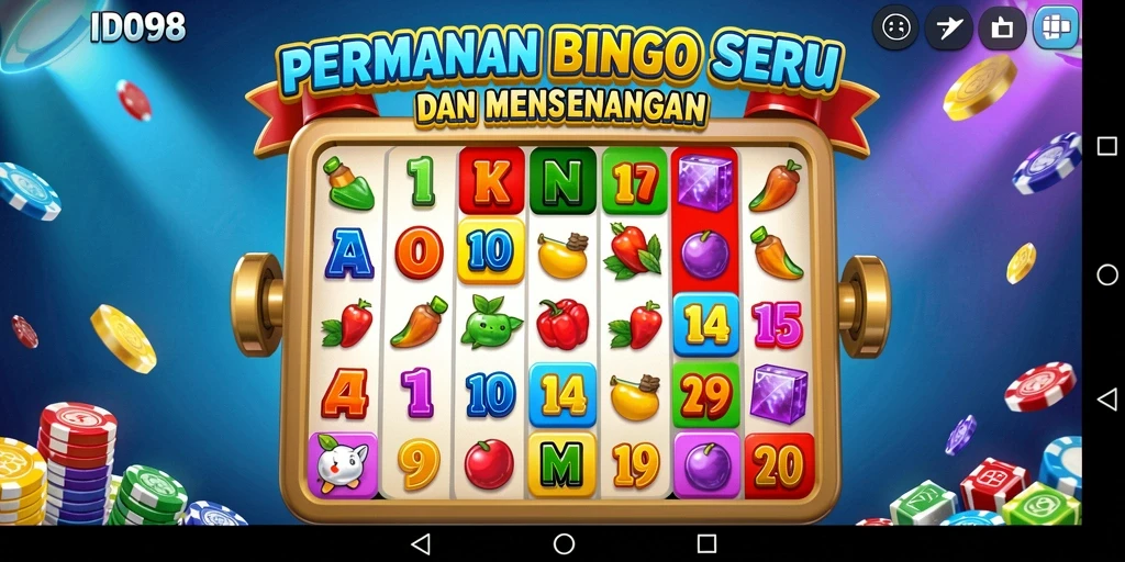 Tampilan gameplay seru ID098 yang menampilkan momen menarik saat bermain Bingo.