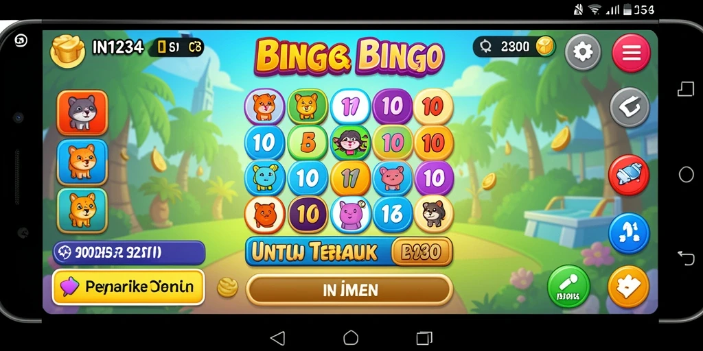 Tampilan layar utama IN1234 saat bermain Bingo dengan teman.