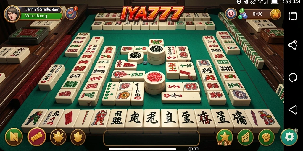 Screenshot IYA777 menampilkan gameplay Mahjong yang menarik dan penuh warna.