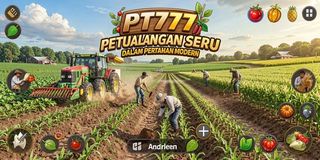 Tampilan gameplay PT777 yang menggambarkan suasana pertanian yang ceria.
