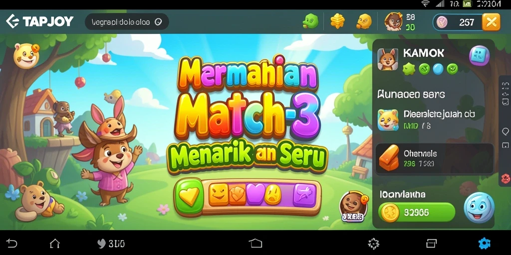 Tampilan screenshot gameplay TAPJOY yang penuh warna dan menantang.