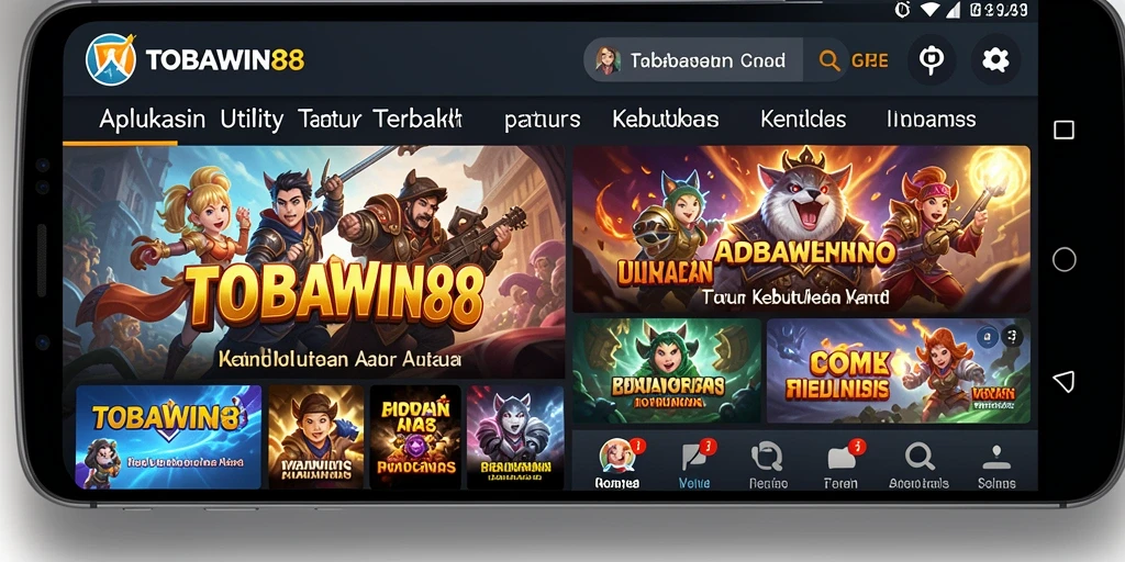 Screenshot utama TOBAWIN88 menampilkan antarmuka aplikasi Utility yang intuitif.