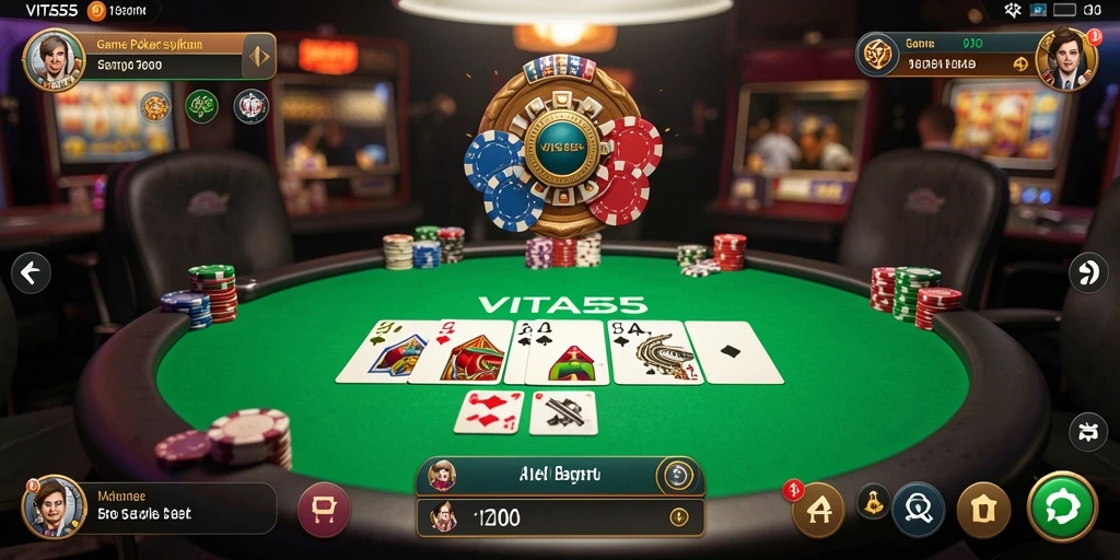 Screenshot VITA555 menampilkan aksi seru permainan Poker.