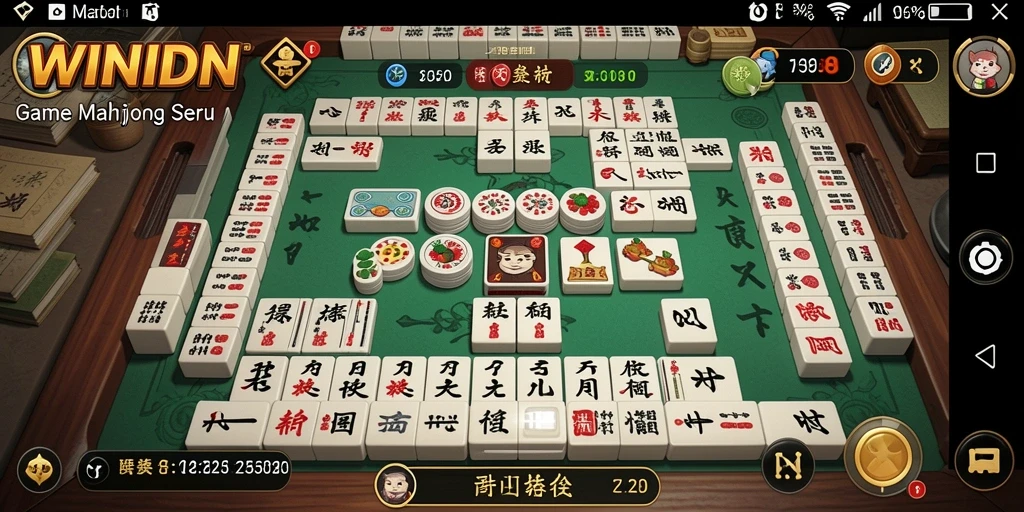 Screenshot gameplay WINIDN yang menampilkan tantangan Mahjong.